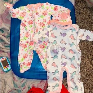 Double sleeper set with hat and mittens